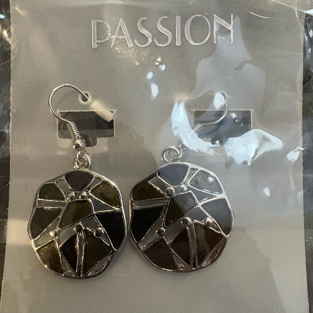 Passion Elegant Black and Silver Earrings